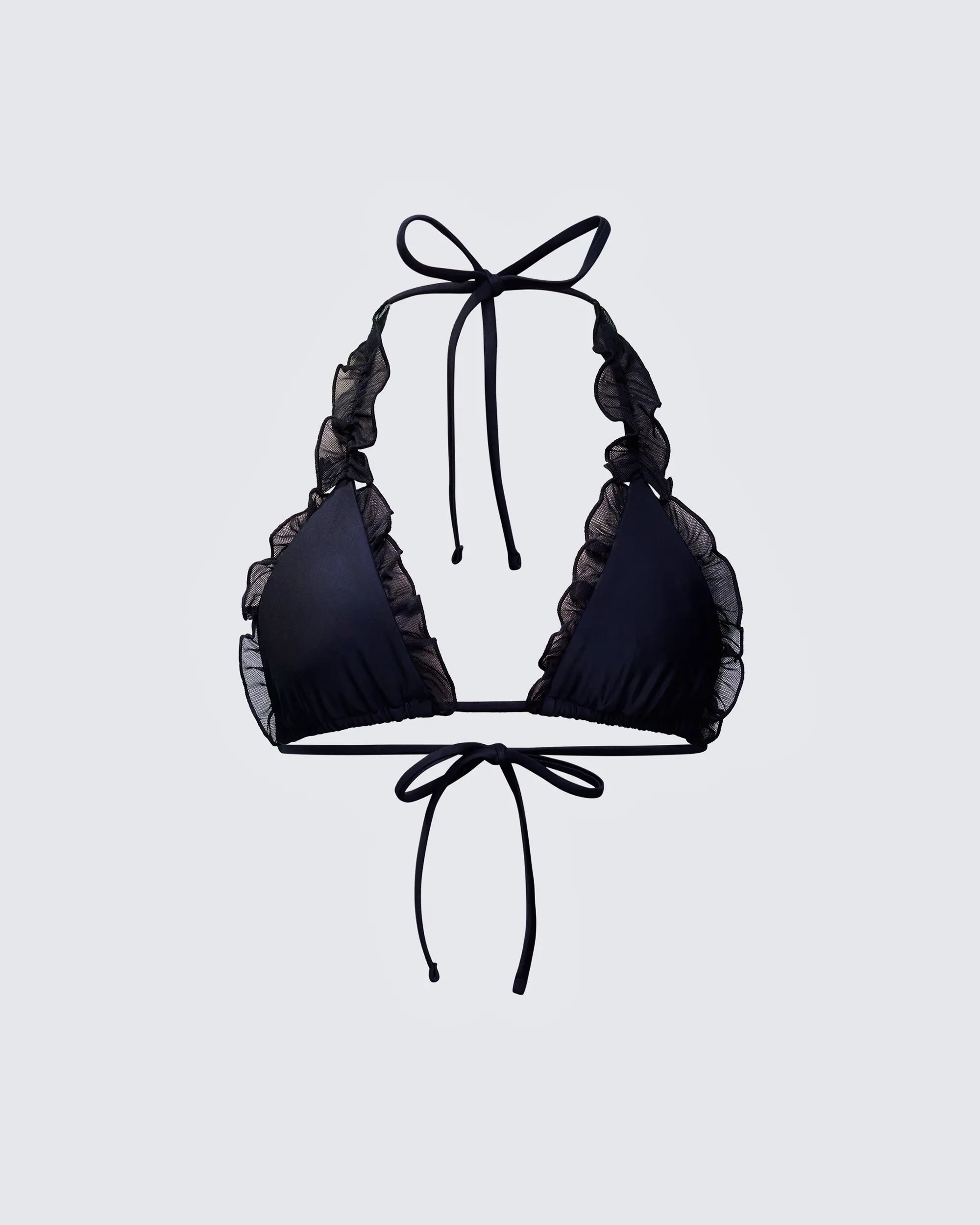 Monroe Black Ruffle Bikini Top