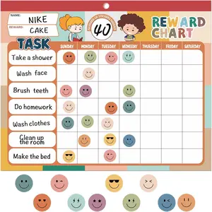 Boho 32 Chore Charts Behavior  Chart System,Sticker Chore Chart Pad for  with 2328 Stickers, 12.2" x 9.8"   Chart to Develop Responsibility & Good Habits.