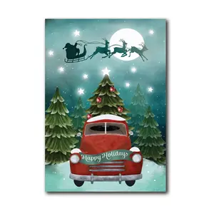 Courtside Market Santas Sleigh 12x18 Canvas Wal l Art