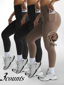 Keren High-Waisted Yoga Pants for Women, Stretchy Seamless Leggings with Pockets, Butt Lifting Design, Comfortable & Versatile