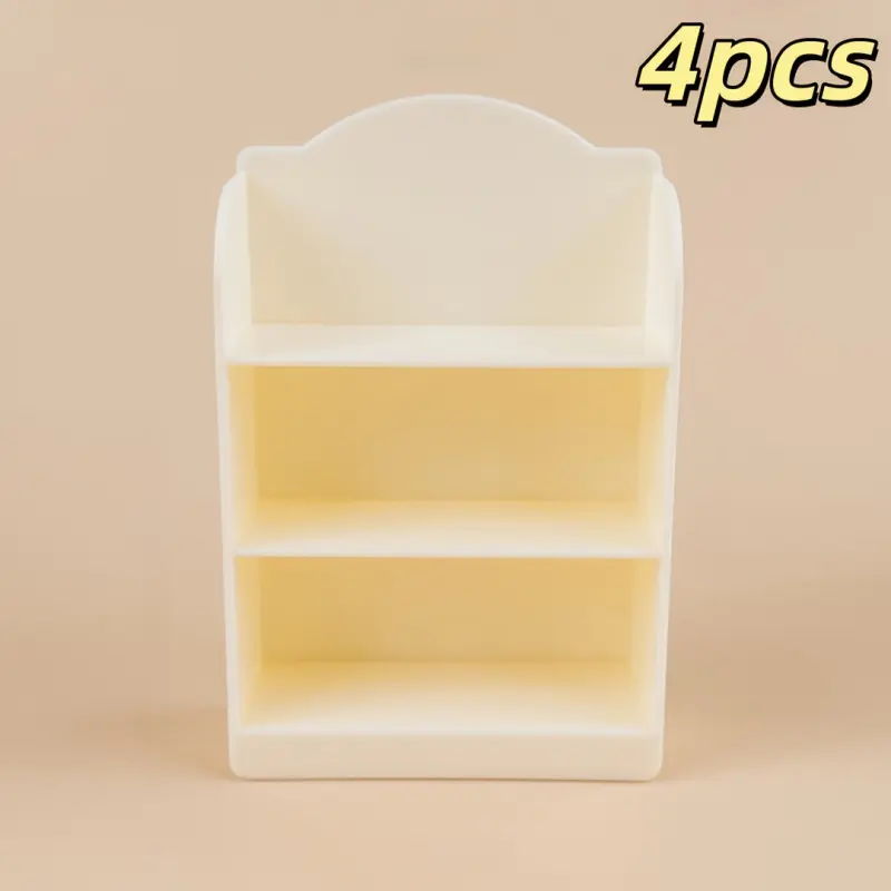 4 Piece Mini Bookcase  Set multifunctional Bookshelf Tower Multi Layer Office Desk Display Shelf Home Decor Small Furniture Organizer for Books Decorative Storage Solution