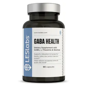 LES LABS GABA Health - Calm Mind & Relaxation, Stress Relief, Neurotransmitter Support & Deep Sleep - GABA, Taurine, Passionflower, Skullcap, L-Theanine & Magnesium - Non-GMO Supplement - 90 Capsules - Healthcare - Zinc