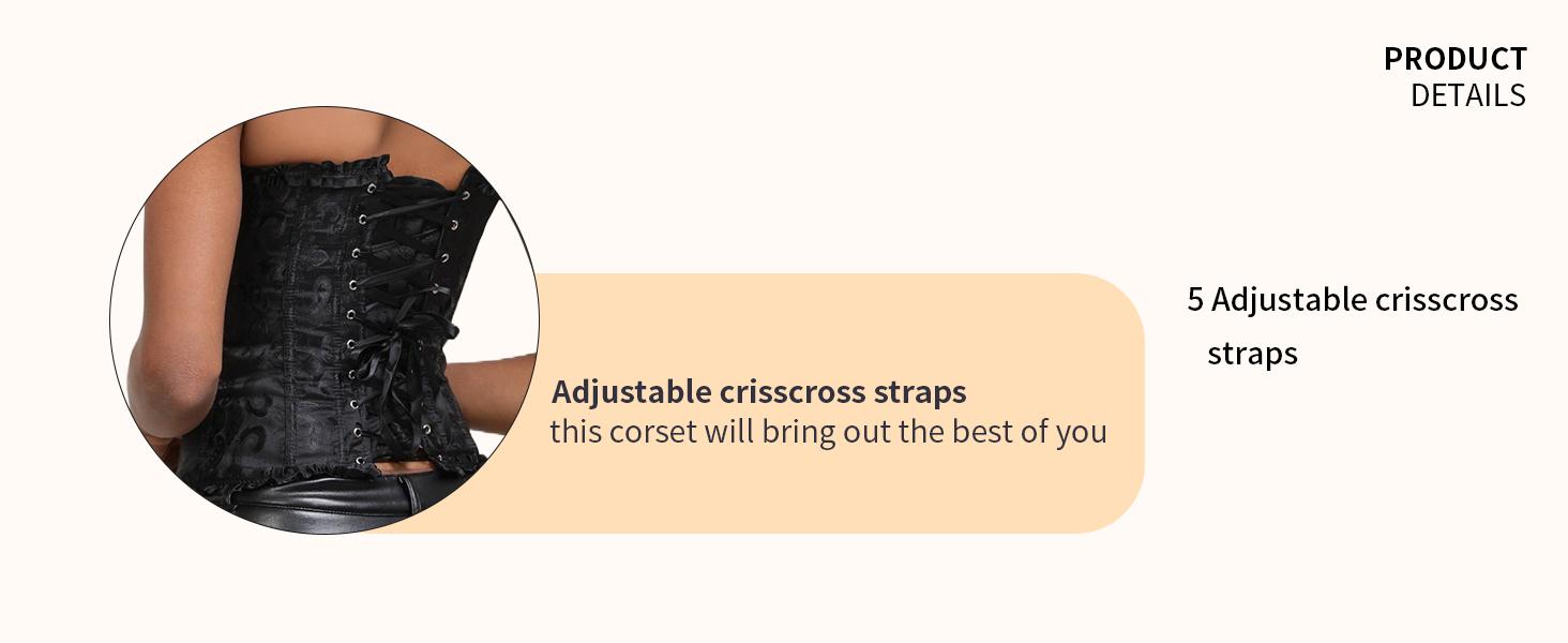 Bustier Corset Tops for Women Overbust Lace Up Date Night Outfit Strapless Steel Boned Bustier Corset Tops for Women Overbust Lace Up Date Night Outfit Strapless Steel Boned