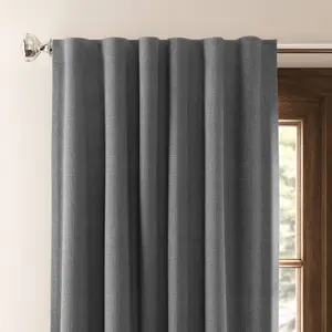 2pk 63"x50" Aruba Blackout Curtain Panels Charcoal - Threshold