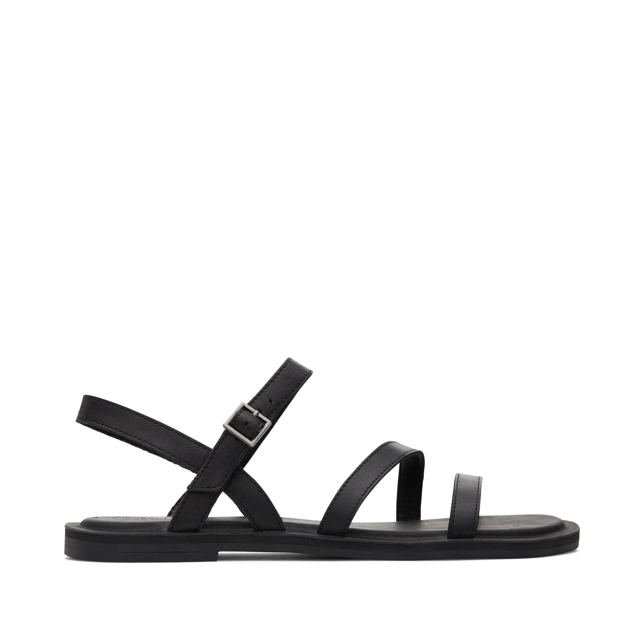 Kira Black Leather Strappy Sandal