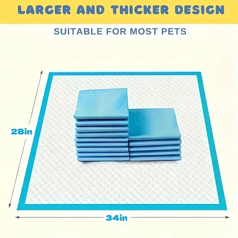 XXXL Six-Layer Thickened Disposable Pet Pads, 100pcs, Super Absorbent Large Pet Pads, Leak-Proof And Tear-Resistant, Reduce Odors, Suitable for Taking Pets Outdoors, Bedrooms, And Various Large Dog Beds, Pet Supplies, Pet Feeding Pads