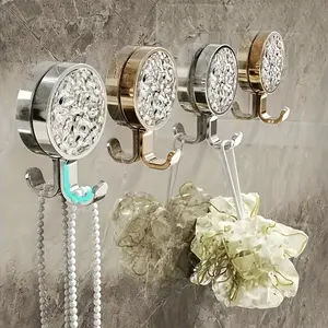 Glacier-Pattern Rotating Hook (Rose Gold) Wall Practical Hook Rotatable Plastic Strong Adhesive Non-Drilled 8pcs Stylish Wall Hook
