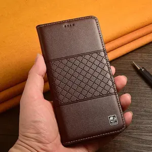 Nappa Genuine Leather Phone Case For Samsung Galaxy S25 S24 S23 S22 S21 S20 FE Ultra Plus Magnetic Flip Cover Wallet Cases