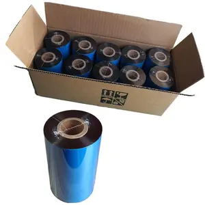(10 Rolls) 4.33'' x 984'   Enhanced Wax Ribbon, 110mm x 300m Black Thermal Transfer Ribbon, Barcode Thermal Label Printer Ribbon, CSO-Ink Outside, 1'' Core for Zebra, TSC, GoDex, Citizen