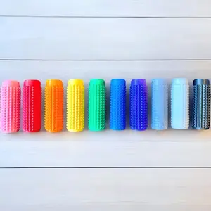 Grippie Portable Vibrant Colors Stim Tool with Firm Plastic Spikes for Anxiety & Stress Relief, Clip to Keys for On-the-Go Comfort Pain Stimulation lmpulse Management