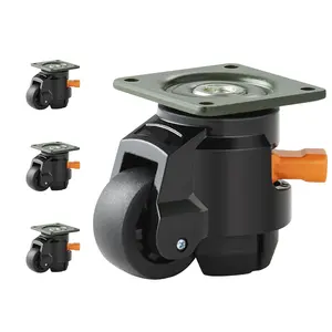 fathersdaygift VEVOR Leveling Casters, 4-Pack Heavy Duty 360 Swivel Caster Wheels Hold up to 1100 lbs Load, 2 inches Caster Diameter, Adjustable Casters with Upgraded Handle Design and Feet for Workbench Machine