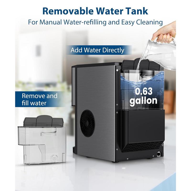 COWSAR Nugget Ice Maker Dispenser, Self Dispensing Pellet Ice Maker, 44lbs/24H, 15mins Quick Ice Make, 3.3lbs Ice Storage, Ice Full Indicator, Self-Cleaning, Home, Kitchen, Bar, Party