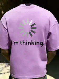 Vintage Washed Load Printing American Daily Oversize Casual Top, Unisex Loose Fit Short Sleeve Shirt, Random Pattern Design