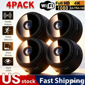 4-Pack A9 Portable Security Cameras, 2026 New 1080P HD Cameras with Night Vision, Motion Detection, and App Remote Viewing, Indoor/Outdoor Cameras for Family, Pet, and Nanny Monitoring