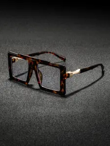 Men's Plastic Square Flat Top Sunglasses, Casual American Hardman Style, Modern Trendy Fashion, Suitable for Daily Streetwear