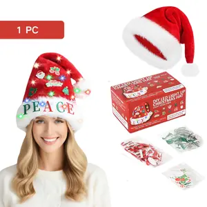 1pc LED Christmas Hat, Colorful Glowing Xmas Cap for Adults & Kids, Light Up Christmas Decor for Holiday Party, Unique Festive Outfit & Photo Props.
