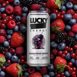 Lucky Energy - Bodacious Berry - Sugar Free Energy Drink Beverage - 12-Pack