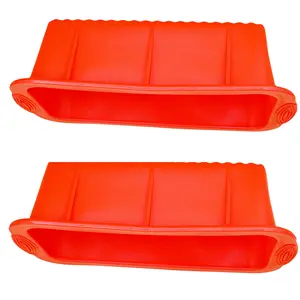 TOPOLMOLD Silicone Red Bread Pan Loaf Tray for Homemade Cake, Ice Brick, Meatloaf, Quiche, French Roll, Non-Stick Easy-Release Dishwasher and Oven to Freezer Safe BPA-Free Silicone Mold Non-Stick Surface Food-Grade Kitchen gadget 2PCS Tin Baked