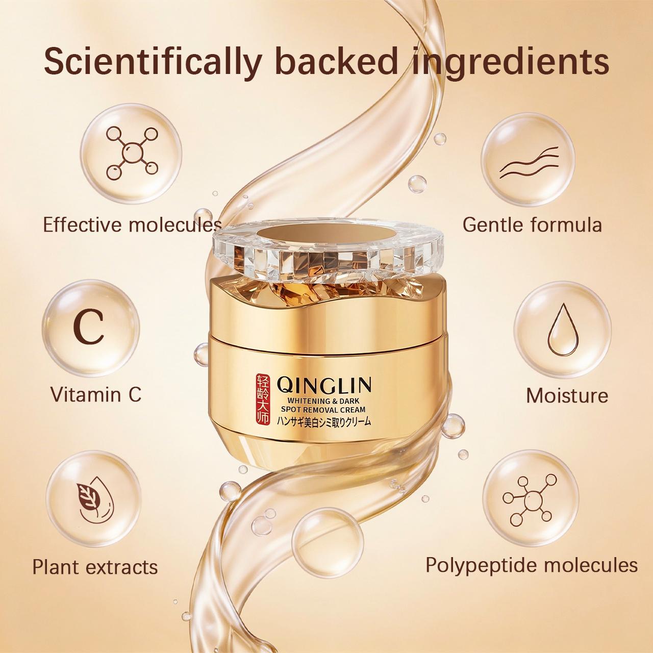 QINGLIN Day & Night Routine | Vit-C Brightening Cream (1.7oz) & Retinol Peptide Care (1.7oz) for Ultimate Glow