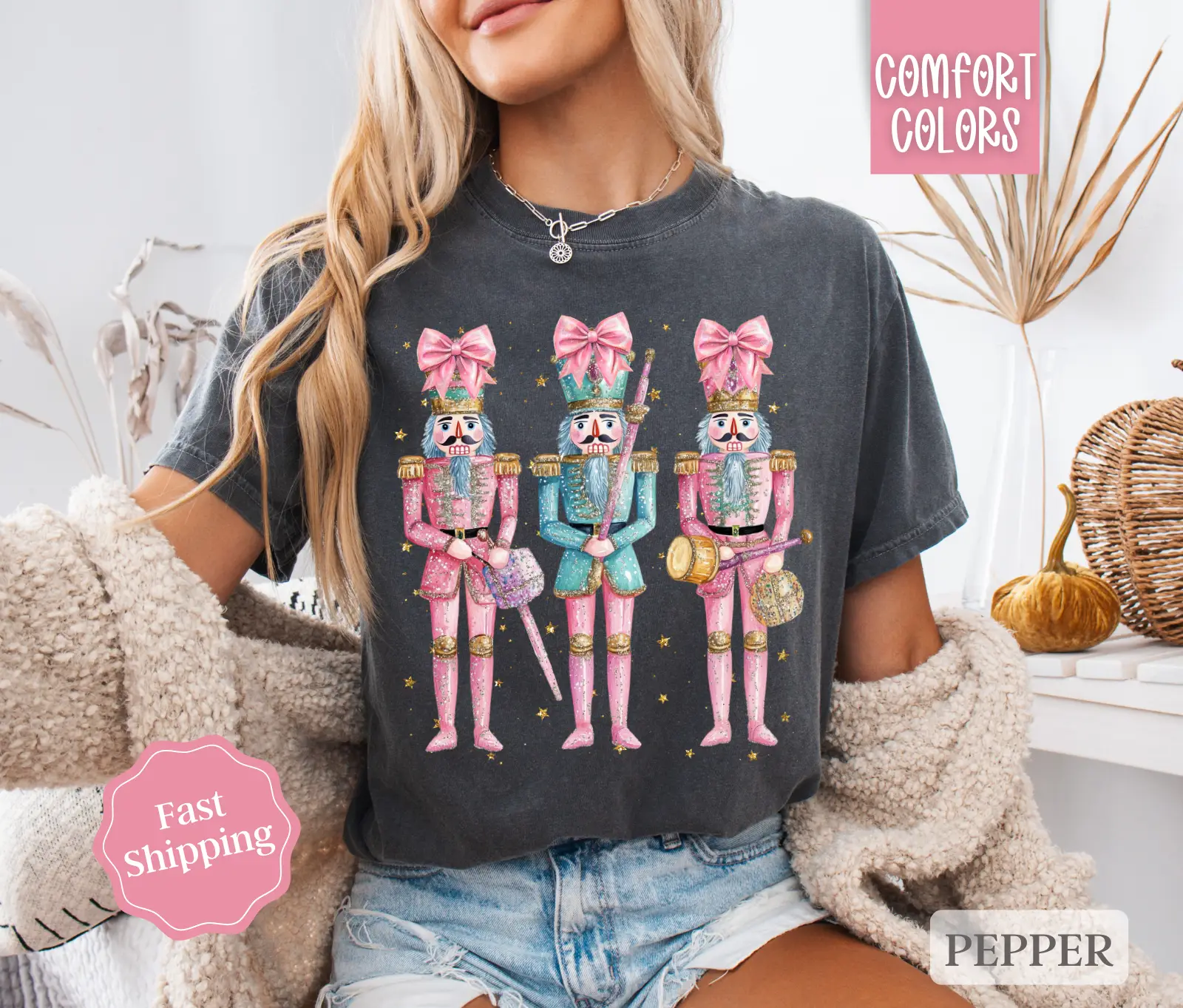 Nutcracker Christmas Shirt Comfort Colors Holiday Tshirt, Women's Holiday Tee