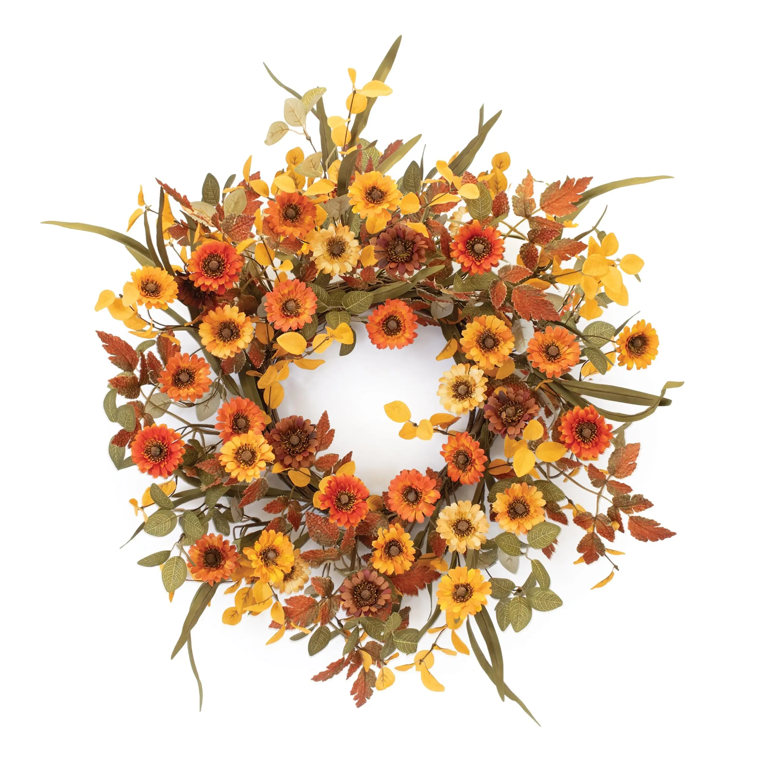 Mixed Gerbera Daisy Wreath 24"D