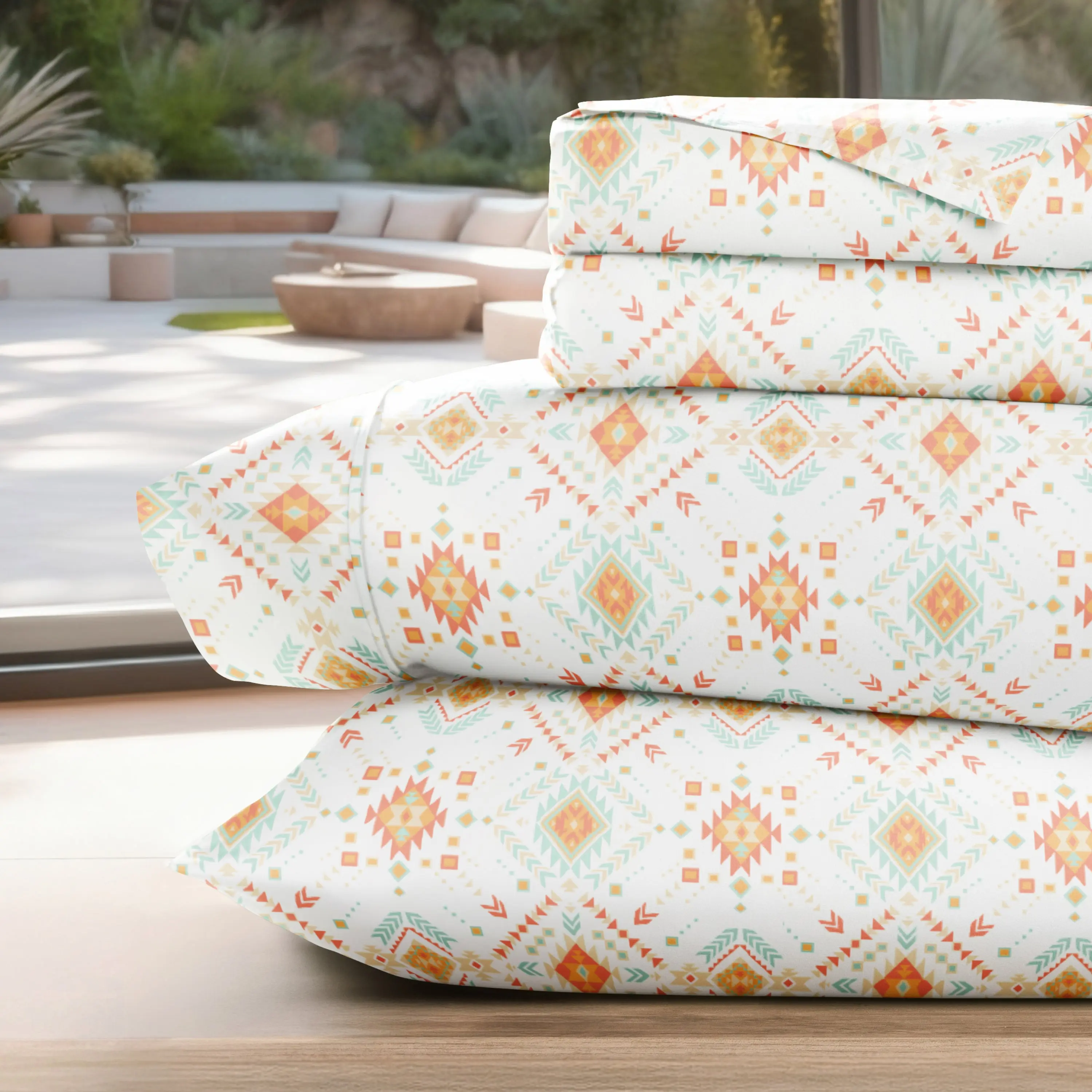Aztec Dreams Pattern 4-Piece Sheet Set
