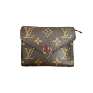 Pre-owned Louis Vuitton Monogram Canvas Small Leather Goods Victorine Wallet with Pink Interior