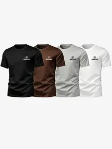 Summer Men's Letter Print Short Sleeve T-Shirt, Western Cowboy Style, Casual Loose-Fit, Multicolor, Ideal for Outdoor Activities