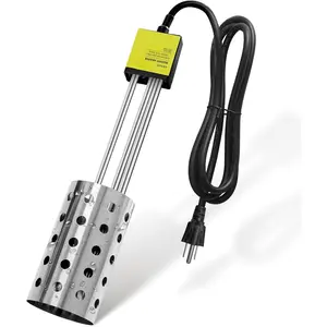 1500w ullisted bucket heater rust proof built in temperature controller immersion water heater heats 5 gallons of water in minutes with auto shutoff for home outdoor camping and winter job