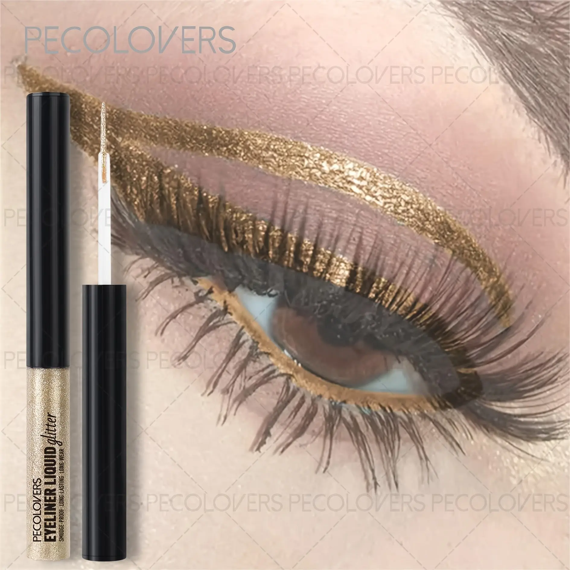 1PC Glitter LiquidEyeliner, Long-Lasting For Daily & Party Wear, Enhance Eye Makeup, Shimmer Eye Makeup Black And Silver, Eye Cosmetic, Eye Makeup Products, Liquid Eyeliner Pen