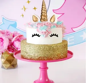 Unicorn Dream Cake Topper, Reusable Gold Horn,Ears and Eyelashes Cake Value Set