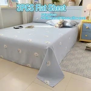 3pc Bed Sheet Pillowcase Set, Soft Comfortable Fabric, High Thread Count, Suitable for All Seasons, Bedroom & Guest Room Use
