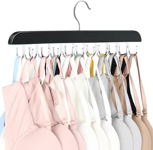 Wood Hanger With 20 Hooks For Organizing Tank Tops, Bras, Scarves, Belts, And More Suitable For Closets, Dorm Rooms, And Apartments Space Saving Storage