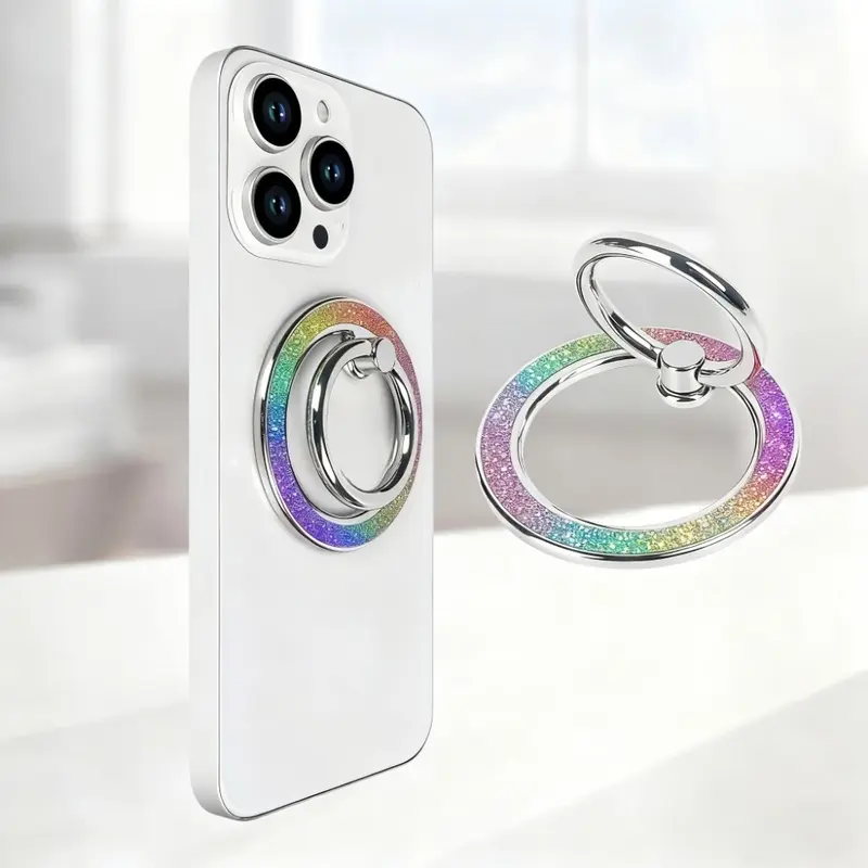 Magnetic Phone Grip Holder with 360° Rotation & Foldable Design, Multifunctional Phone Holder, Compatible with iPhone & Samsung, Ideal for Cellphones, Magnetic Smartphone Holder, Magnetic Phone Holders, Rotating Phone Stand