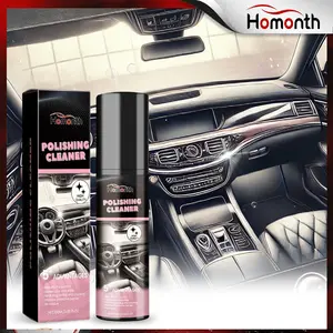 Homonth Car Interior Protectant Spray Polishing Cleaner for Leather and Plastic 100ml Waterless Wax Care Easy Application care agent