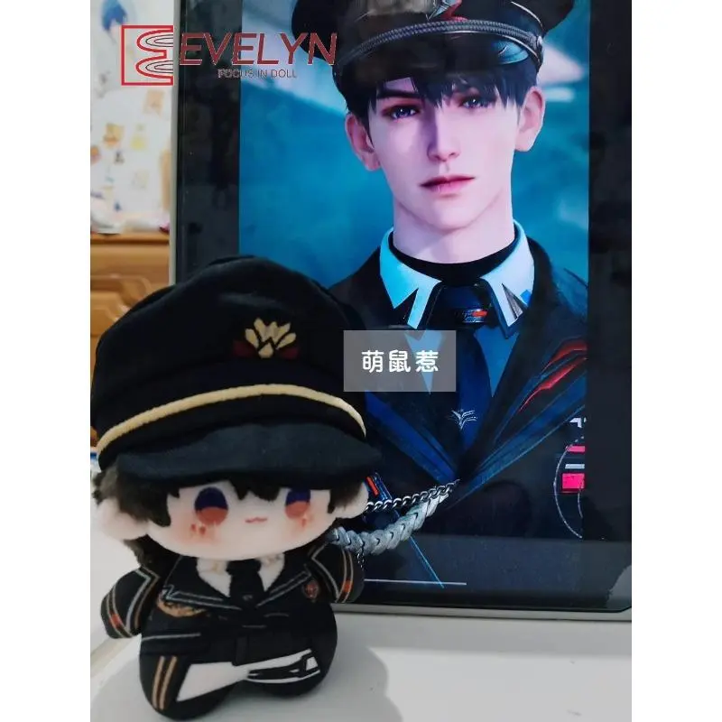 Evelyn Love and Deepspace Caleb 10cm Plush Doll - 1pc Handmade-Look PP Cotton Stuffed Toy, Printed Body, Hat, Pendant Keychain - Home Decor, Birthday Gift