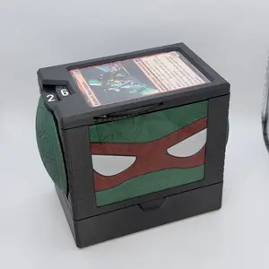 Turtle Power - Universal DeckDock - Turtle inspired deck box with Counter and Token Tray for Magic The Gathering and more