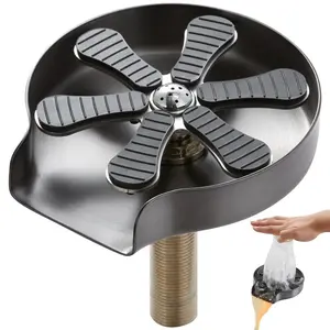 VEVOR Glass Rinser, 10 Powerful Spraying Jets 360 Rotating Cup Rinser for Sink, 304 Stainless Steel Faucet Cup Washer with ABS Cup Holder for Baby Bottle, Glass Cup, Wine Glass (Matte Black Base)VEVOR Super Brand Day