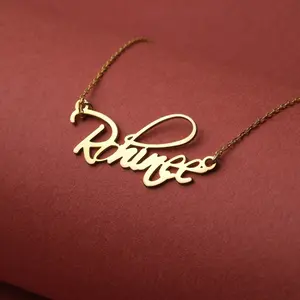 14K Solid Gold Name Necklace, Gift for Her, Christmas Gifts, Gold Name Necklace, Christmas Necklace