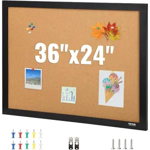 VEVOR Cork Board for Walls, Double - Sided Cork 24x 18 Bulletin Board Vision Board, Push Pin Board with Framed for Office Home and SchoolVEVOR Super Brand Day