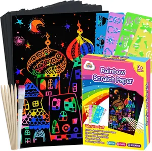 ZMLM Scratch Art Kit for Girls – Pink Rainbow Craft Gift for Ages 3–10