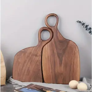 Set of 2 Teak Wood Cutting Boards, Handmade Real Wood Kitchen Chopping Blocks, Durable Food Processing Tools with Natural Finish, Wooden Chopping Board