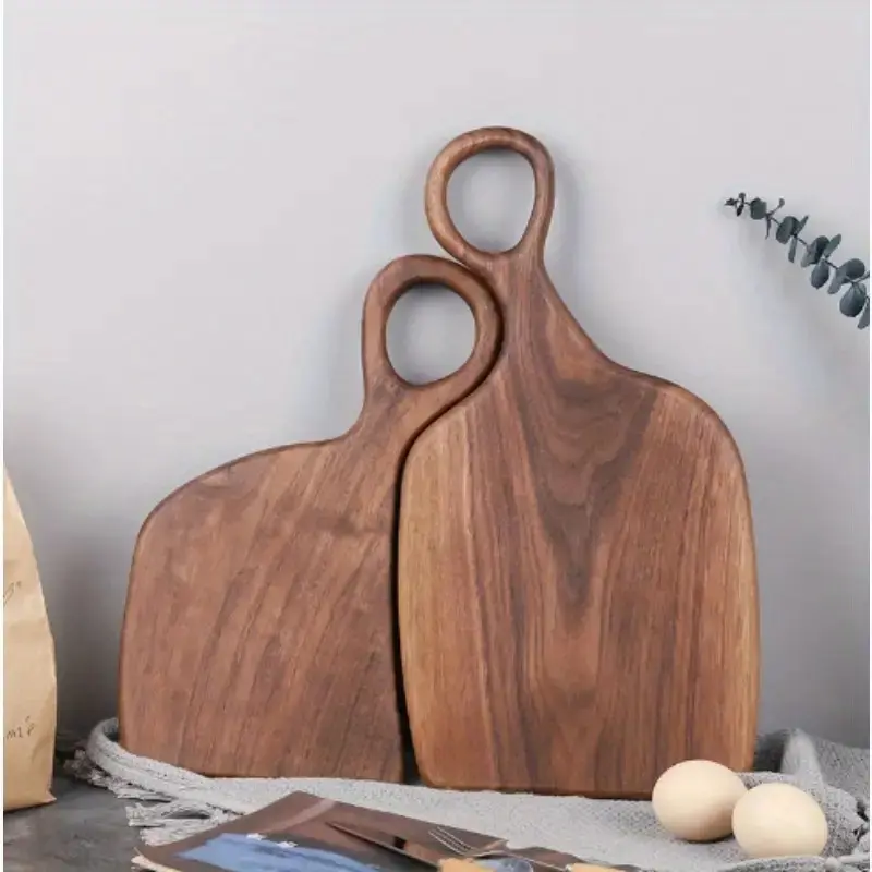 Set of 2 Teak Wood Cutting Boards, Handmade Real Wood Kitchen Chopping Blocks, Durable Food Processing Tools with Natural Finish, Cooking Cutting Board, Wooden Chopping Board