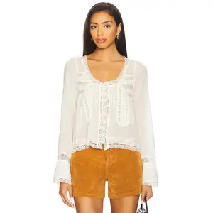 Free People Longsleeve Evermore Top in Ivory