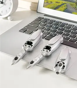 Novelty Transformer Pen Cool Robot Ballpoint Pen Click to Unzip Automatic Bouncing Stress Reducing Pen For School Office Party Birthday Stationery study supplies Robotic