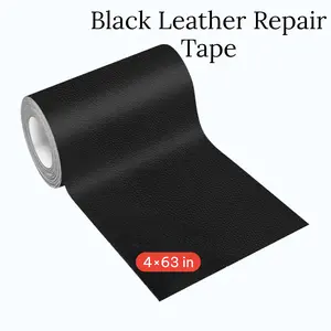 Leather Repair Kit for Furniture, 4×63 in Black Leather Tape for Car Upholstery Seat Repair, Upgraded Self-Adhesive Fabric Leather Repair Patch for Motorcycle, Leather Couch Repair Patches