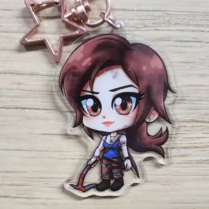 Lara Croft Chibi Keychain Acrylic Charm, Kawaii Bag Accessory, Cool Collectible Gift for Fans, Aesthetic Merch for Players