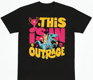 Men's Short-Sleeve Sports T-Shirt, Princess Donut Graphic, Dungeon Crawler Carl "This is an OUTRAGE" "Goddammit Donut" Design, Y2K Cotton Streetwear, Casual Trending Gift Top