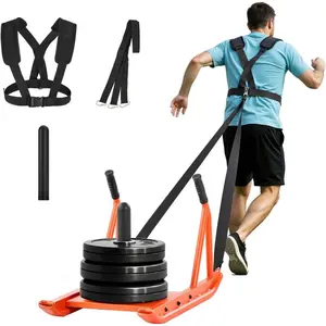 VEVOR Football Sleds and Chutes, Weight Sled, Football Training Pull Push Running Sled, Fitness Workout Sled Push Gym Equipment, Adjustable Height Handle, Compatible 1/2 in Weight PlatesVEVOR Super Brand Day