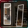 Sweetcrispy Floor Mirror Stand Mirror Full Length with LED Lights, Floor Mirror Dimming & 3 Color Lighting
